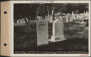 Kennedy, Church Cemetery, lot 75, Enfield, Mass., ca. 1930-1931