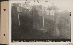 C. Burnett, Church Cemetery, lot 107, Enfield, Mass., ca. 1930-1931