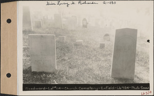 Woodward, Church Cemetery, lot 114, Enfield, Mass., ca. 1930-1931