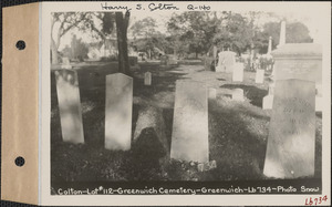 David Colton, Greenwich Cemetery, Old section, lot 112, Greenwich, Mass., ca. 1930-1931