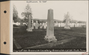 D. H. Fay, Greenwich Cemetery, Old section, lot 120, Greenwich, Mass., ca. 1930-1931