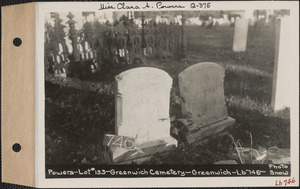 Chandler Powers, Greenwich Cemetery, Old section, lot 133, Greenwich, Mass., ca. 1930-1931