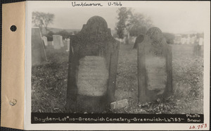 Boyden, Greenwich Cemetery, Old section, lot 110, Greenwich, Mass., ca. 1930-1931