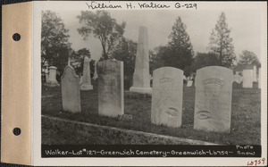 Walker, Greenwich Cemetery, Old section, lot 127, Greenwich, Mass., ca. 1930-1931