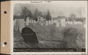 Blackmer, Greenwich Cemetery, Old section, lot 171, Greenwich, Mass., ca. 1930-1931