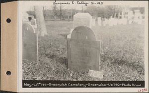 Catharine May, Greenwich Cemetery, Old section, lot 175, Greenwich, Mass., ca. 1930-1931