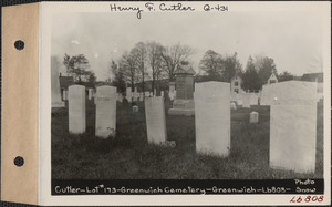 Daniel Cutler, Greenwich Cemetery, Old section, lot 173, Greenwich, Mass., ca. 1930-1931