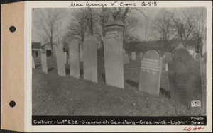 Colburn, Greenwich Cemetery, Old section, lot 222, Greenwich, Mass., ca. 1930-1931