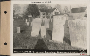 Brown, Greenwich Cemetery, Old section, lot 248, Greenwich, Mass., ca. 1930-1931