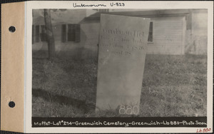 Darby Moffet, Greenwich Cemetery, Old section, lot 274, Greenwich, Mass., ca. 1930-1931