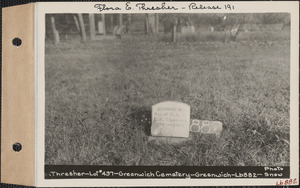 Bernice M. Thresher, Greenwich Cemetery, Old section, lot 437, Greenwich, Mass., ca. 1930-1931