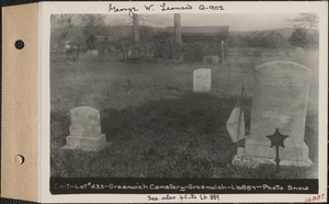 Coit, Greenwich Cemetery, Old section, lot 433 (lot 435?), Greenwich, Mass., ca. 1930-1931