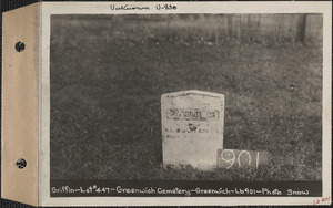 Charlie M. Griffin, Greenwich Cemetery, Old section, lot 447, Greenwich, Mass., ca. 1930-1931