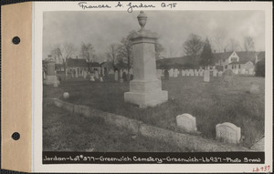 Jordan, Greenwich Cemetery, Old section, lot 377, Greenwich, Mass., ca. 1930-1931
