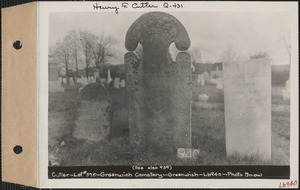 Cutler, Greenwich Cemetery, Old section, lot 376, Greenwich, Mass., ca. 1930-1931