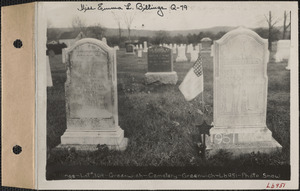 Billings, Greenwich Cemetery, Old section, lot 369, Greenwich, Mass., ca. 1930-1931