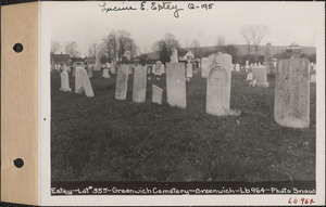Estey, Greenwich Cemetery, Old section, lot 355, Greenwich Mass., ca. 1930-1931