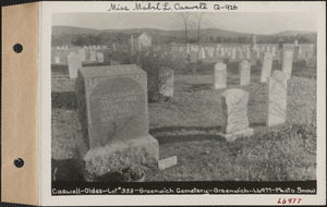 Caswell - Oldes, Greenwich Cemetery, Old section, lot 333, Greenwich Mass., ca. 1930-1931