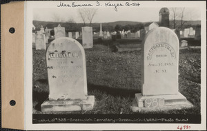 Danforth Trask, Greenwich Cemetery, Old section, lot 328, Greenwich Mass., ca. 1930-1931