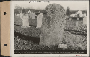 Cooley, Greenwich Cemetery, Old section, lot 318, Greenwich Mass., ca. 1930-1931