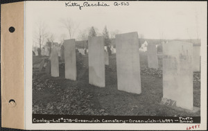 Cooley, Greenwich Cemetery, Old section, lot 278, Greenwich Mass., ca. 1930-1931