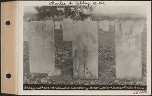 Chandler G. Sibley, Greenwich Cemetery, Old section, lot 298, Greenwich Mass., ca. 1930-1931