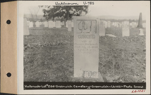 Holbrook, Greenwich Cemetery, Old section, lot 284, Greenwich Mass., ca. 1930-1931