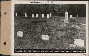 Woods, Pelham Hollow Cemetery, lot 54, Prescott, Mass., ca. 1930-1931