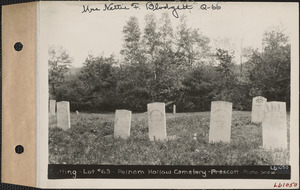 Cutting, Pelham Cemetery, lot 63, Prescott, Mass., ca. 1930-1931