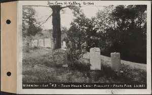 Wheeler, Town House Cemetery, lot 43, Prescott, Mass., ca. 1930-1931