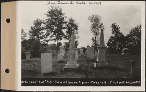 Atkinson, Town House Cemetery, lot 38, Prescott, Mass., ca. 1930-1931