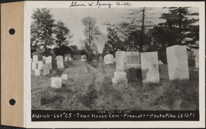 Aldrich, Town House Cemetery, lot 20, Prescott, Mass., ca. 1930-1931