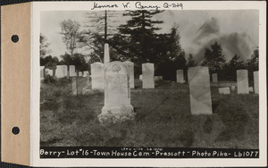 Berry, Town House Cemetery, lot 16, Prescott, Mass., ca. 1930-1931