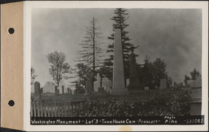 Washington Monument (Atkinson), Town House Cemetery, lot 3, Prescott, Mass., ca. 1930-1931