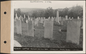 Babbitt, Pelham Hollow Cemetery, lot 38, Prescott, Mass., ca. 1930-1931