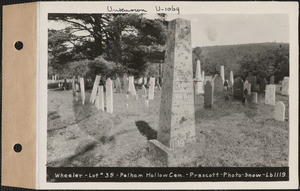 Wheeler, Pelham Hollow Cemetery, lot 39, Prescott, Mass., ca. 1930-1931