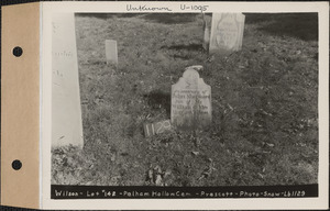 Wilson, Pelham Hollow Cemetery, lot 142, Prescott, Mass., ca. 1930-1931