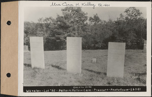 Wheeler, Pelham Hollow Cemetery, lot 82, Prescott, Mass., ca. 1930-1931