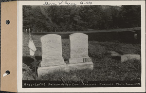 Chester H. Gray, Pelham Hollow Cemetery, lot 118, Prescott, Mass., ca. 1930-1931