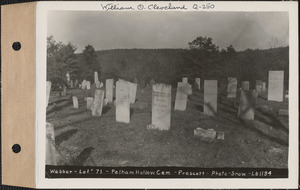 Webber, Pelham Hollow Cemetery, lot 71, Prescott, Mass., ca. 1930-1931