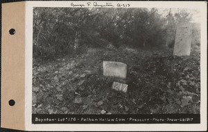 Boynton, Pelham Hollow Cemetery, lot 178, Prescott, Mass., ca. 1930-1931