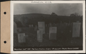 Boynton, Pelham Hollow Cemetery, lot 169, Prescott, Mass., ca. 1930-1931