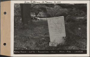 Betsy Towne, Towne Cemetery, lot 2, Dana, Mass., ca. 1932