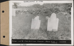 Bangs, Fish Hill Cemetery, lot 9, Prescott, Mass., June 20, 1932