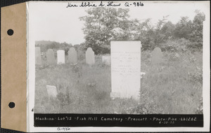 Haskins, Fish Hill Cemetery, lot 15, Prescott, Mass., June 20, 1932