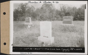 Wheeler, Pine Grove Cemetery, Block no. 1, lot 29, Prescott, Mass., Oct. 25, 1932