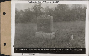 Currier, Pine Grove Cemetery, Block no. 1, lot 21, Prescott, Mass., Oct. 25, 1932