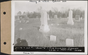 White, Pine Grove Cemetery, Block no. 2, lot 1, Prescott, Mass., Nov. 3, 1932