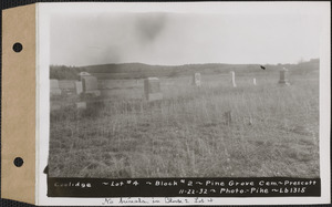 Coolidge, Pine Grove Cemetery, Block no. 2, lot 4, Prescott, Mass., Nov. 22, 1932