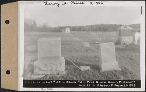 Haskins, Pine Grove Cemetery, Block no. 2, lot 28, Prescott, Mass., Nov. 22, 1932